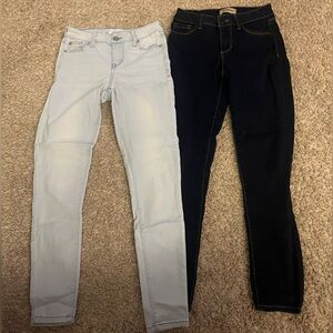 Light Blue and Dark Blue Skinny Jeans
